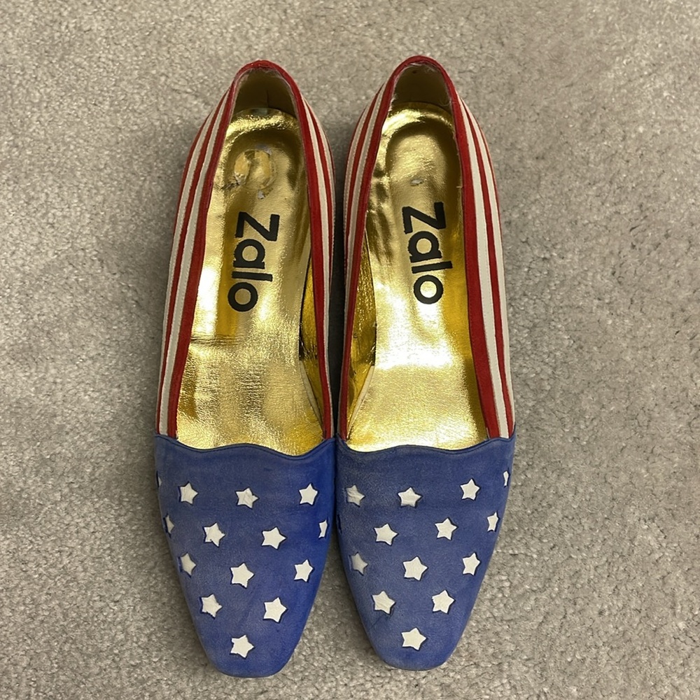 Vintage RARE Zalo women’s leather American flag pumps - Picture 5 of 8
